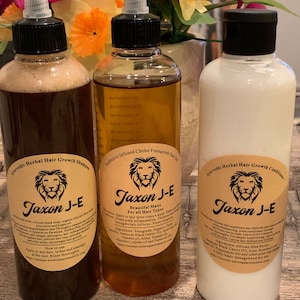 Ayurvedische kruidenhaargroeiset: Chebe fenegriekolie, shampoo, conditioner