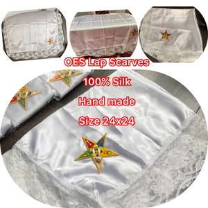 OES Lap Scarf: Silk or Satin Masonic Eastern Star Regalia