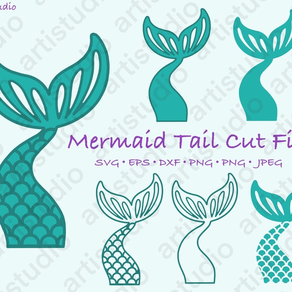 Meerjungfrau SVG Mermaid Digitale Datei PNG EPS Kindergeburtstag Mädchen Girls Sommer Summer Cute Cut File Digital Download