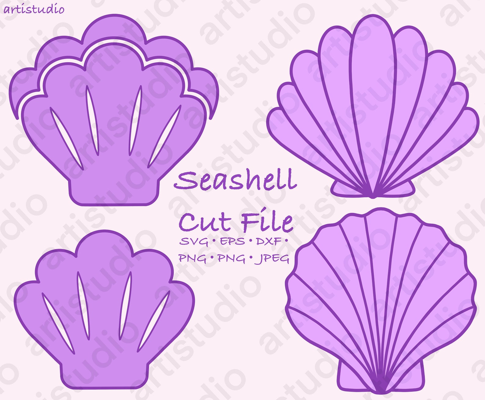 Muschel SVG Seashell Shell Cut File Digitale Datei Bundle PNG JPEG 2