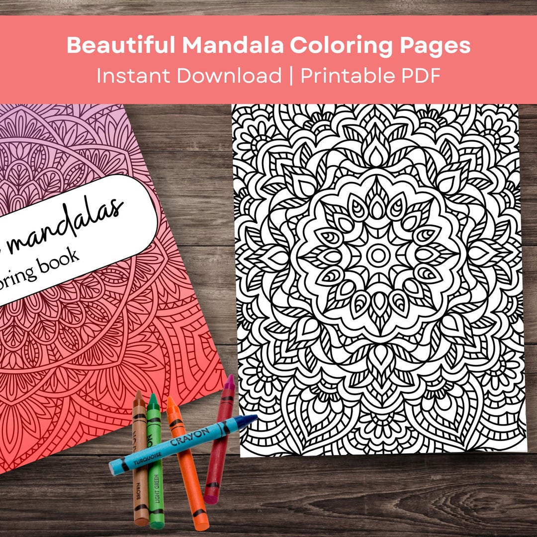 Mandala Coloring Book | Mindful Printable Art for Stress Relief ...
