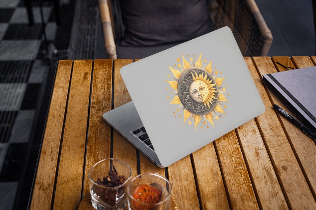 Celestial Sun and Moon Vinyl Sticker Astrology Waterproof Decal, Boho ...