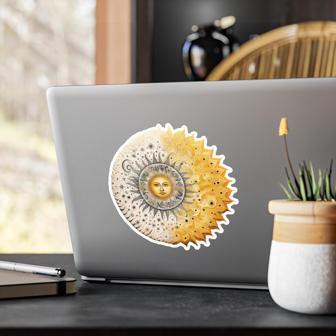 Celestial Sun and Moon Boho Decals Kiss-cut Vinyl Sticker Astrology ...