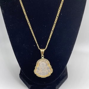 18K Gold Chain| Buddha pendant| Rope Chain Necklace| Anti-Tarnish Necklace| Waterproof Necklace| Unisex Gifts| Dainty Gifts| White Jade|