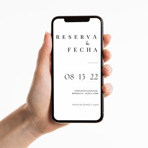 Invitación Digital de Boda Moderna y Minimalista "Reserva la Fecha" | Modern Minimalist "Save the Date" Digital Wedding Invitation