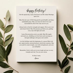 Christian Birthday Blessing Card Printable | Christian Prayer Digital Download | Faith-Based Religious Birthday Gift Digital Download