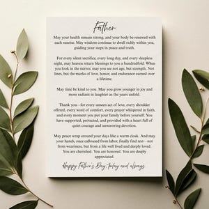 Carte de bénédiction chrétienne pour la fête des pères | Carte imprimable confessionnelle pour papa | Téléchargement numérique à partir d'un fils ou d'une fille