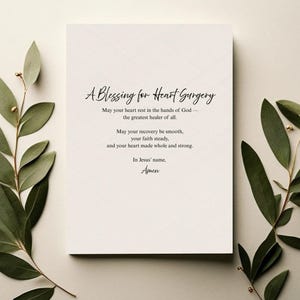 Post Heart Surgery Blessing Card Printable | Digital Recovery Card | Get Well Soon Christian Encouragement | Instant Download PDF & JPG