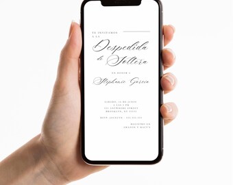 Minimalistische Brautparty-Einladung | Spanisch, Modern (Digital)