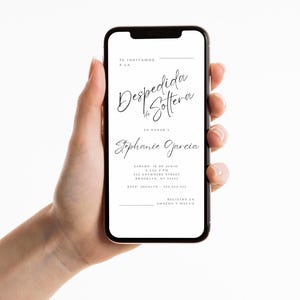 Modern Minimal Bridal Shower Invitation | Digital | Spanish | Moderno Mínimo Invitación Digital Despedida de Soltera