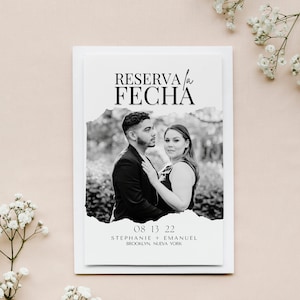 Modern Minimal Photo Save the Date Spanish | Moderno Mínimo Foto Reserva la Fecha | Digital | Wedding / Boda