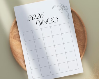 2026 New Year Bingo Card | Digital Download | Fun Goal Setting Game