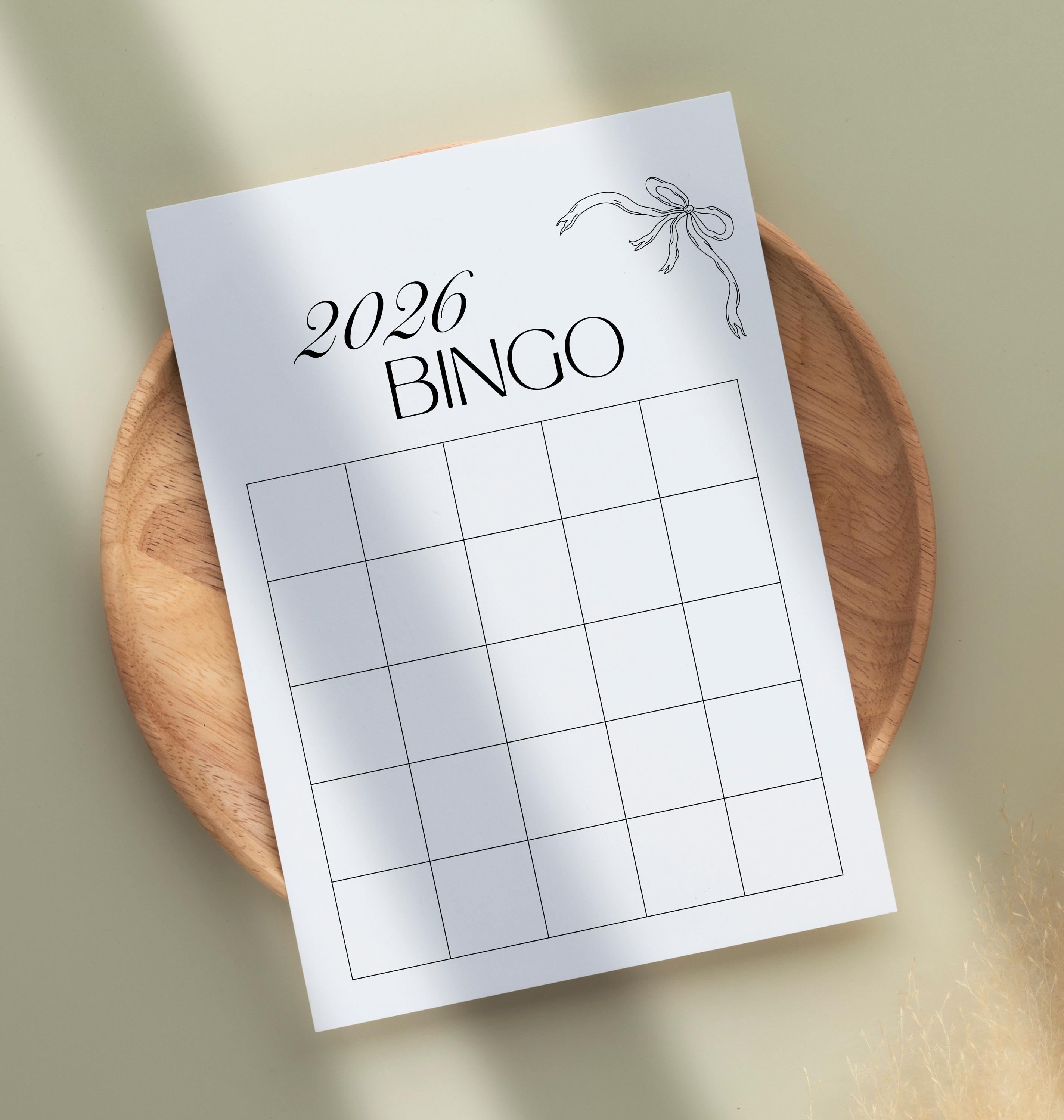 2026 new year bingo card | digital download | fun goal setting