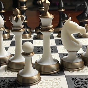 3D printed Chess Set - 32 piece set Kyiv Ukrainian inspired design
