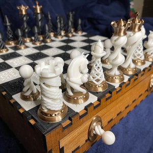 Chess Set with chess board, storage stand and chess pieces