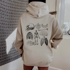 Krankenschwester Hoodie, Anatomie Hoodie, Anatomie Sweatshirt, übergroßer Hoodie, Nursing Studenten Shirt, Geschenk für Krankenschwester, Skeleton Hoodie, Schädel Hoodie