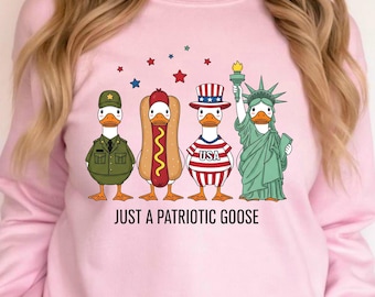 Patriotic Goose Sweatshirt: Funny 4th of July USA Hoodie