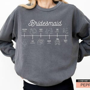 Bride Bridesmaid Sweatshirt, Comfort Colors Wedding Party Timeline Sweatshirt, Bridal Party Gift, Wedding Day Getting Ready
