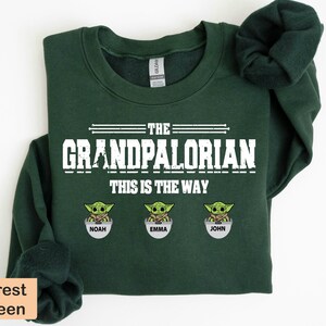 Custom Grandpalorian Sweatshirt with Grandkids Name, Personalized Gift for Grandpa from Grandchildren, Granddaughter Grandson Name Hoodie