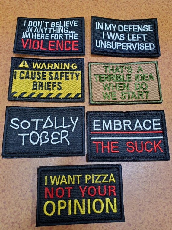 Funny Patches Patch Hook & Loop Velcro Includes Shipping 