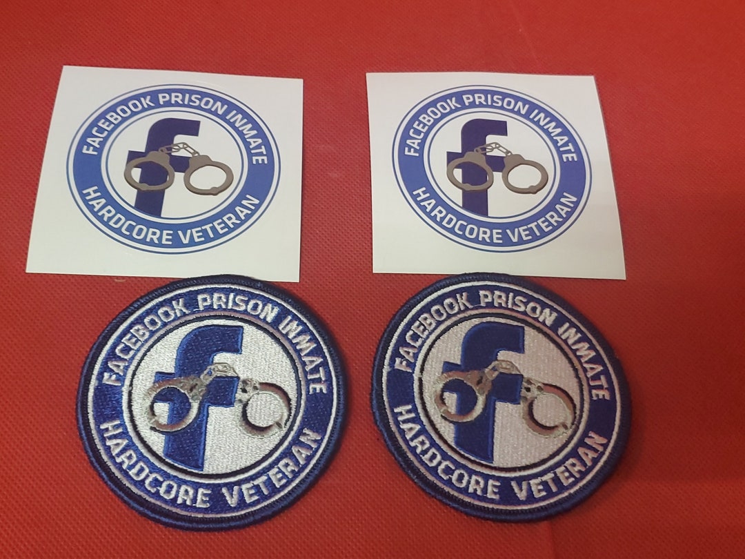 Facebook Jail Embroidered Patch SET and Sticker Two Stickers Etsy