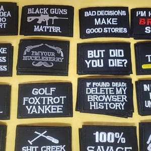 Embroidered various slogan Iron On Patches INCLUDES shipping