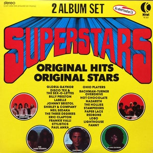 Superstars double VARIOUS rock,pop vinyl record LP