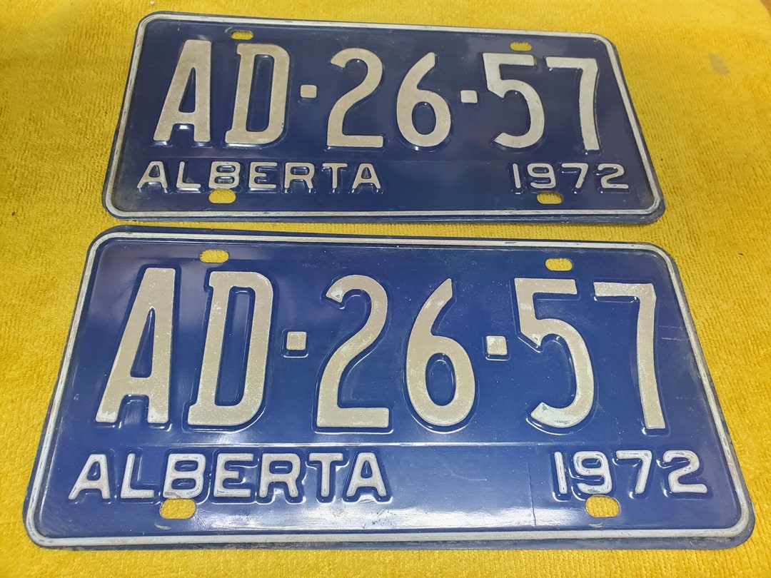 1972 Pair Alberta License Plates Etsy