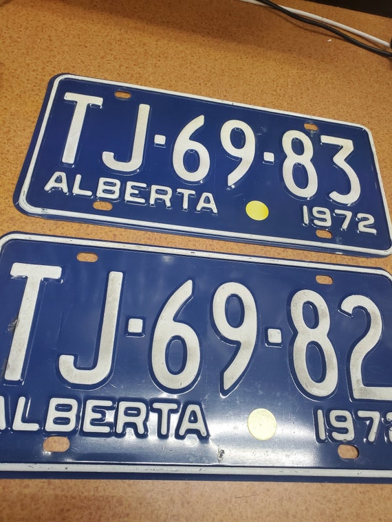 Pair 1972 Alberta License Plate Etsy