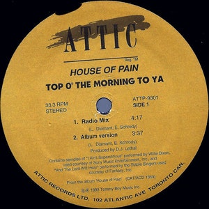House Of Pain – Top O&#39; The Morning To Ya album vinyl record LP