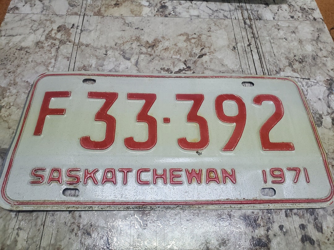 1971 Saskatchewan License Plate Etsy