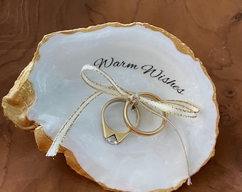 Oyster Wedding Ring Warmer: Ring Warming Ceremony Holder