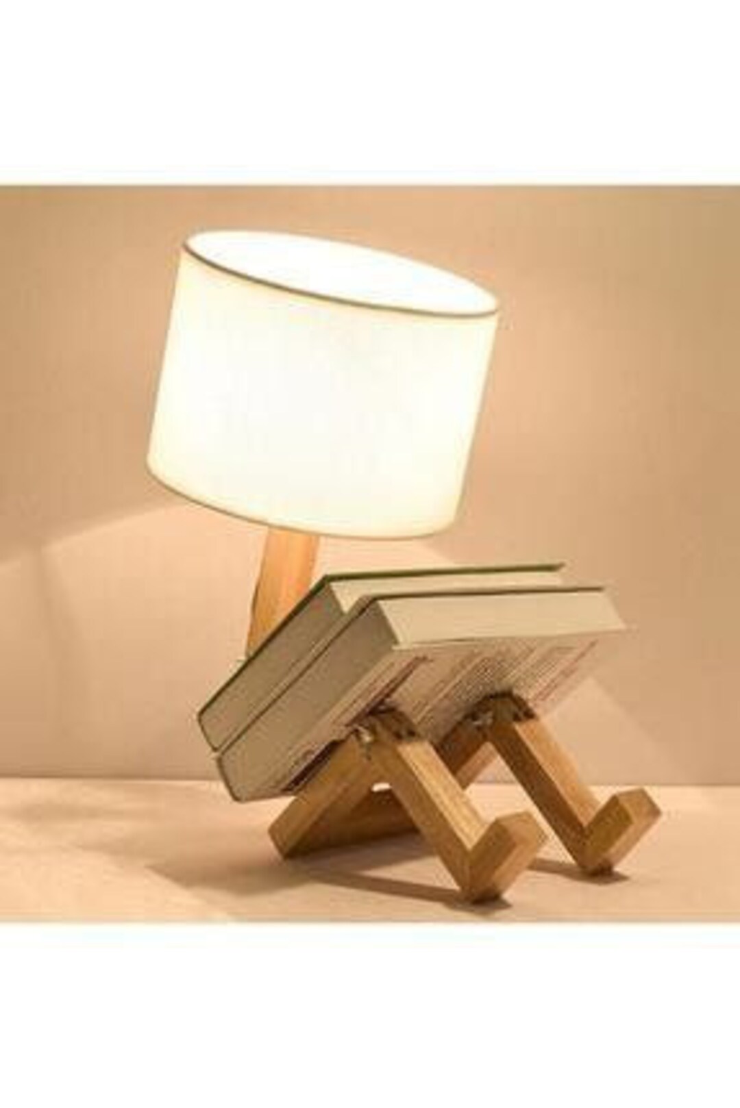 Cute Desk Lamp Creative Table Lamp With Wood Base Changeable Shape Desk Lamp for Bedroom, Study