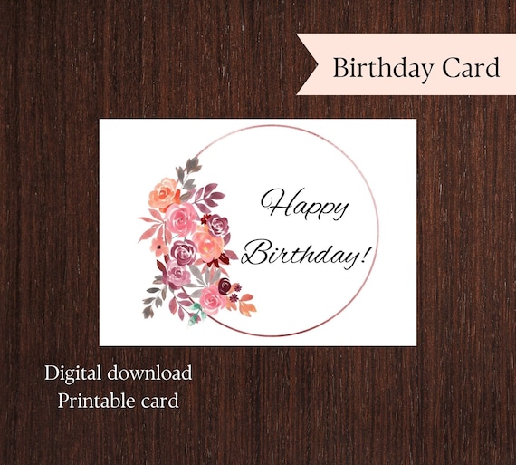 Printable Birthday Card for Her. Happy Birthday Printable - Etsy