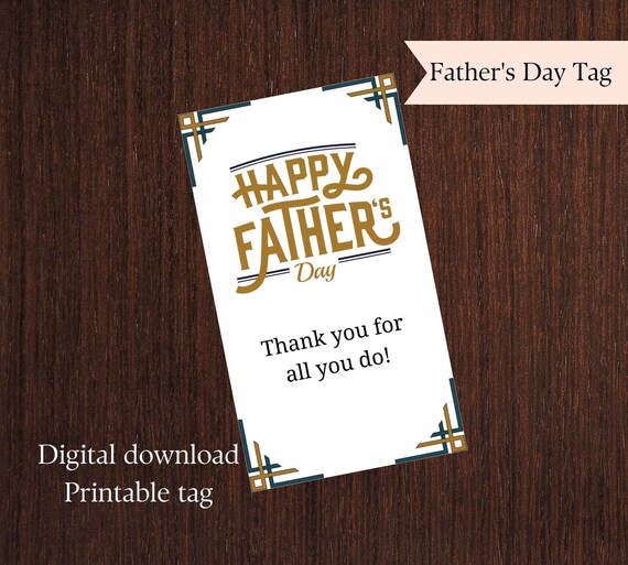Printable Happy Father's Day Gift Tag. Printable Tag for | Etsy