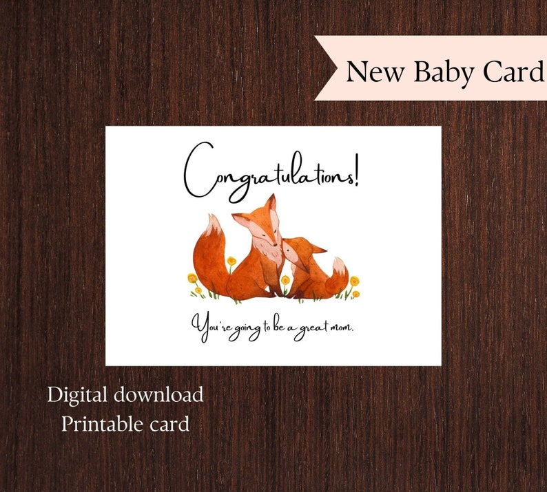Expecting Mom Printable Card. Printable Card for New Mom. Digital ...
