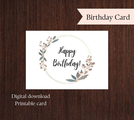 Printable Birthday Card. Happy Birthday Printable Card. - Etsy