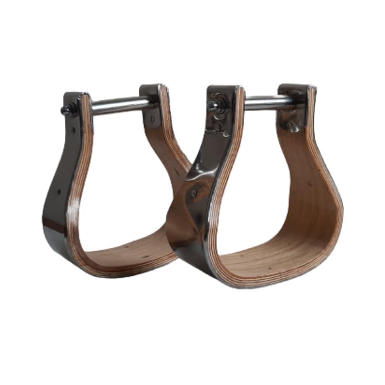 Western Style Wooden Wide Bell Saddle Steel Covered Stirrup Etsy