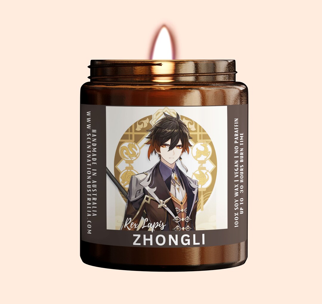 Genshin Impactgenshin Inspired Candle Zhongli Soy Handmade Etsy
