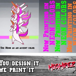Neon Colors Custom Prints  DTF TRANSFERS