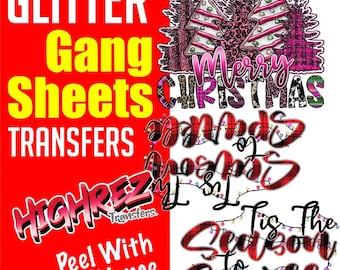 Glitter Gang Sheet HighRez Transfers