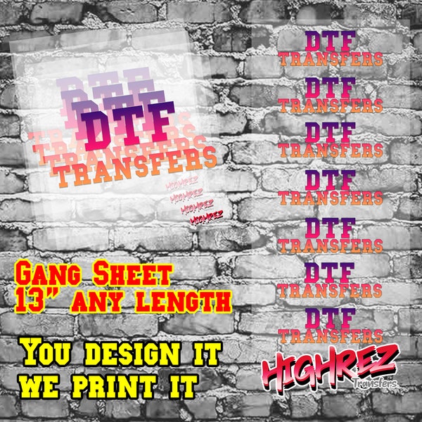 Same Day Shipping*  Gang Sheets DTF Full color Transfers