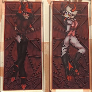 Pin-up Radioapple Lucifer and Alastor keychains