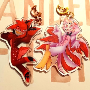 PJs Radioapple Lucifer and Alastor keychains