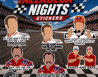 Talladega Nights Ricky Bobby Stickers | Shake and Bake, If You Ain't First (Waterproof Vinyl)
