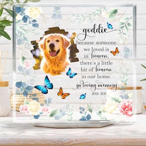 Custom Pet Photo Memorial Plaque: Dog Sympathy Gift