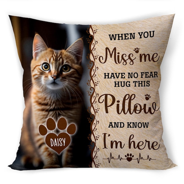 Personalized Pet Memorial Pillow, Cat Memorial Gifts, Loss Of Cat Sympathy Gift, Cat Memorial Gifts For Loss Of Cat, Pet Loss Memorial Gifts
