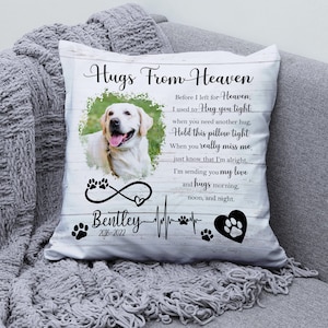 Dog Memorial Gifts For Loss Of Dog, Pet Photo Memorial Throw Pillow,Pet Loss Gifts Sympathy Gift For Pet, Sympathy Gift For Loss Of Dog