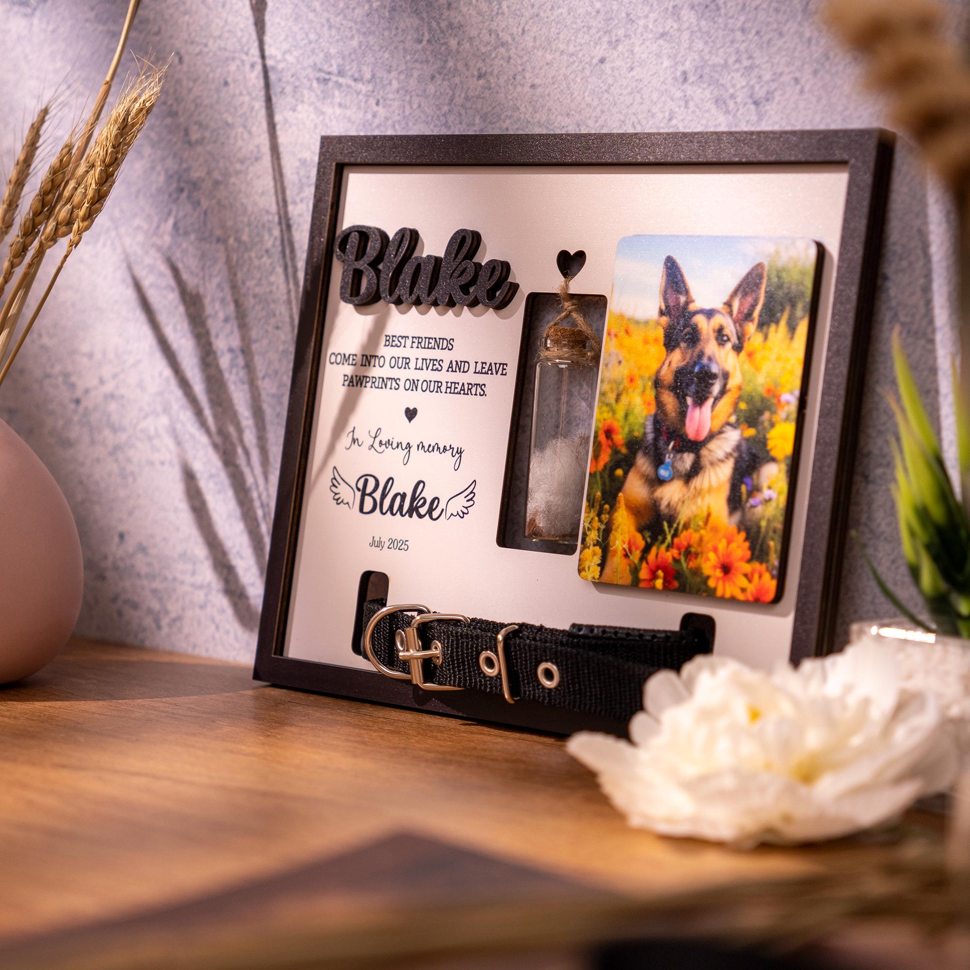 Memorial Pet Collar Sign, Dog Memorial Wood Frame With Collar Holder ...
