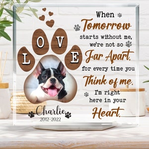 Custom Pet Memorial Photo Plaque: Dog Sympathy Gift
